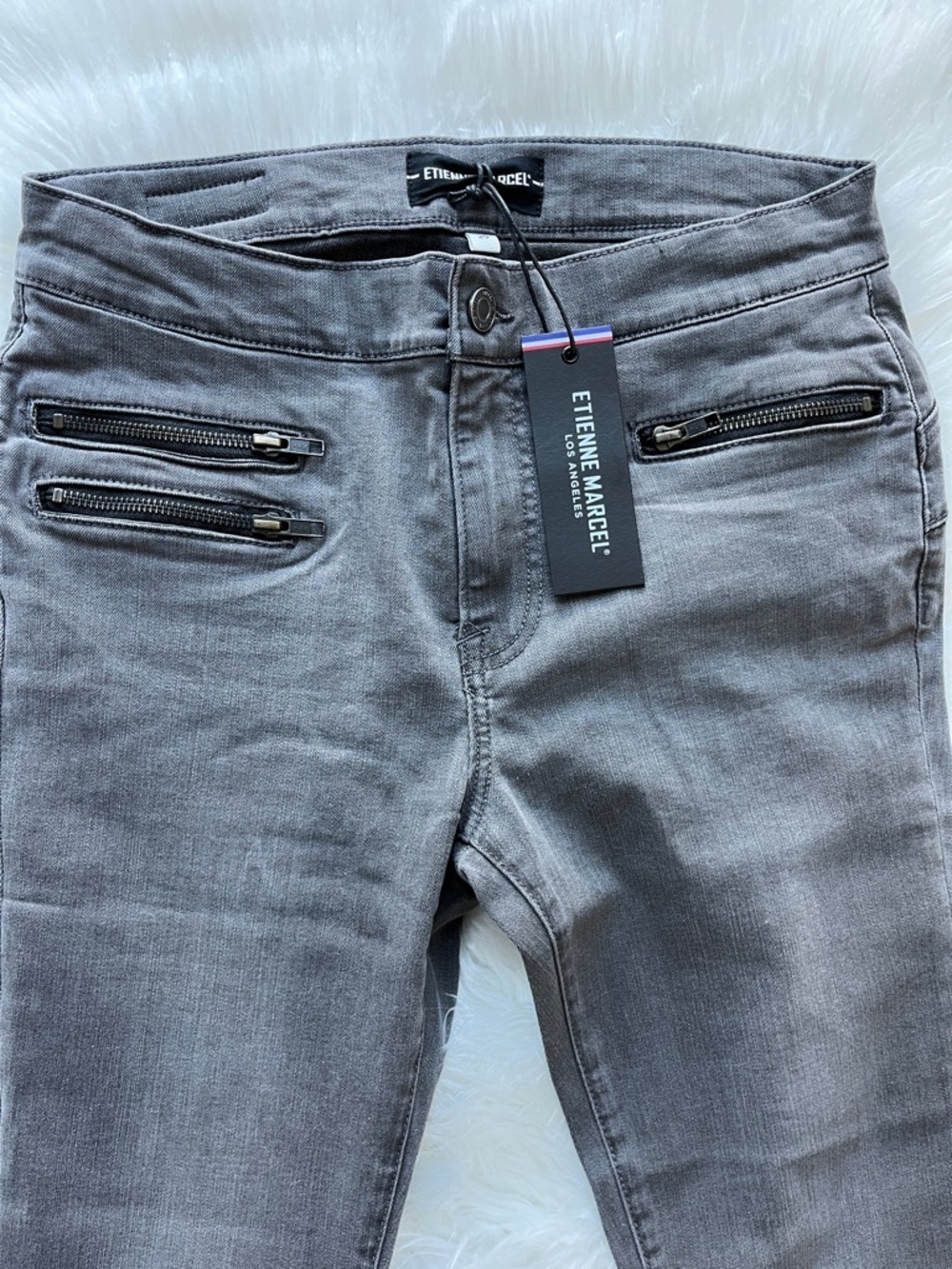 🆕Etienne Marcel  Jeans Size 29 Moto Grunge Stretch Skinny Jeans Washed Black